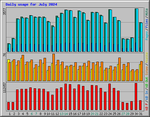 Daily usage for July 2024