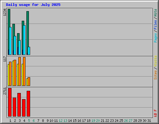 Daily usage for July 2025