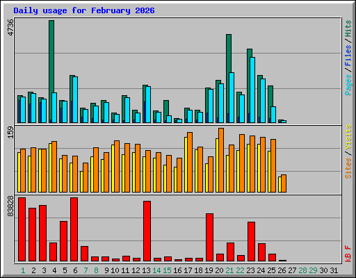 Daily usage for February 2026