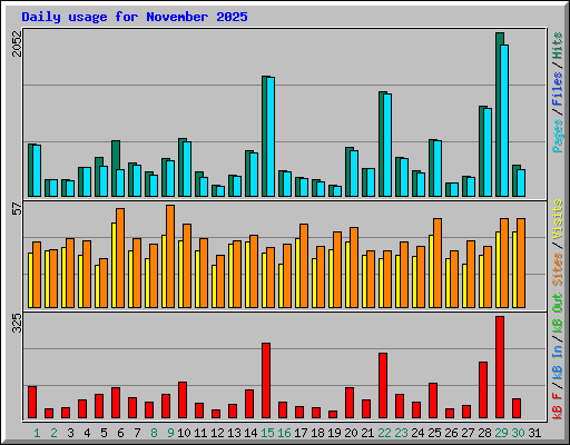 Daily usage for November 2025