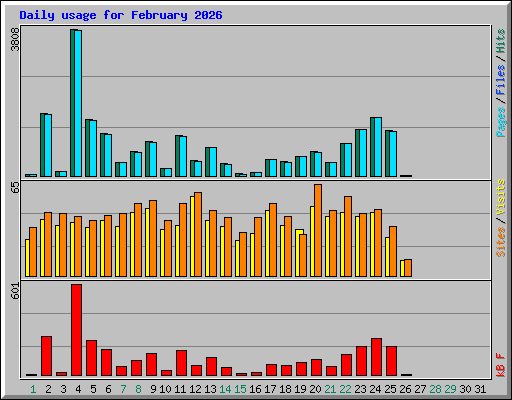 Daily usage for February 2026