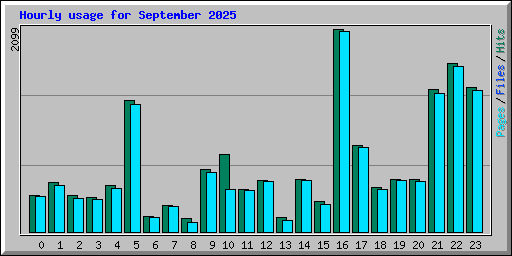 Hourly usage for September 2025