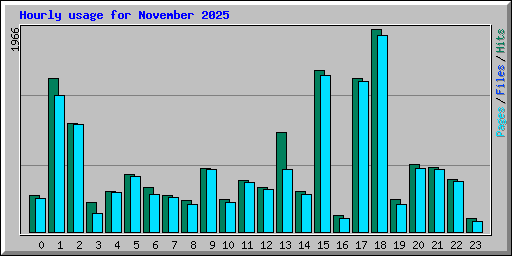 Hourly usage for November 2025